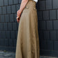 khaki a-line long skirt