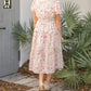 Coming Soon! Amanda Floral Ruched V-Neck Tiered Midi Dress Dresses
