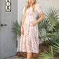 Coming Soon! Amanda Floral Ruched V-Neck Tiered Midi Dress Dresses