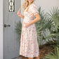 Coming Soon! Amanda Floral Ruched V-Neck Tiered Midi Dress Dresses