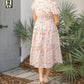 Coming Soon! Amanda Floral Ruched V-Neck Tiered Midi Dress Dresses