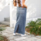 Coming Soon! Dakotah Raw Hem Long Denim Skirt Skirts