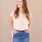 Contrast Short Sleeve Top Tops Taupe / S