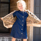 Toddler Denim Midi Dress with buttons