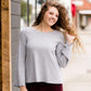 Women's modest gray tie back modest dressy church top