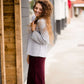 Women's modest gray tie back modest dressy church top