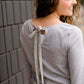 Women's modest gray tie back modest dressy church top
