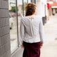 Women's modest gray tie back modest dressy church top