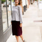 Women's modest gray tie back modest dressy church top