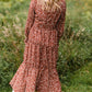 Copper Floral Long Sleeve Maxi Dress - FINAL SALE Dresses