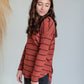 Copper Striped Ribbed Knit Top Tops Staccato