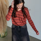Copper Striped Ribbed Knit Top Tops Staccato
