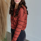 Copper Striped Ribbed Knit Top Tops Staccato