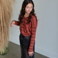 Copper Striped Ribbed Knit Top Tops Staccato