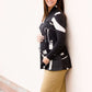 Women's modest black and white maternity sweater