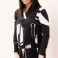Women's modest black and white maternity sweater