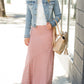 Coral and Gray Striped Maxi Skirt - FINAL SALE Skirts