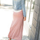Coral and Gray Striped Maxi Skirt - FINAL SALE Skirts