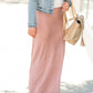 Coral and Gray Striped Maxi Skirt - FINAL SALE Skirts