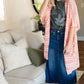 Coral and White Lightweight Striped Cardigan - FINAL SALE Tops
