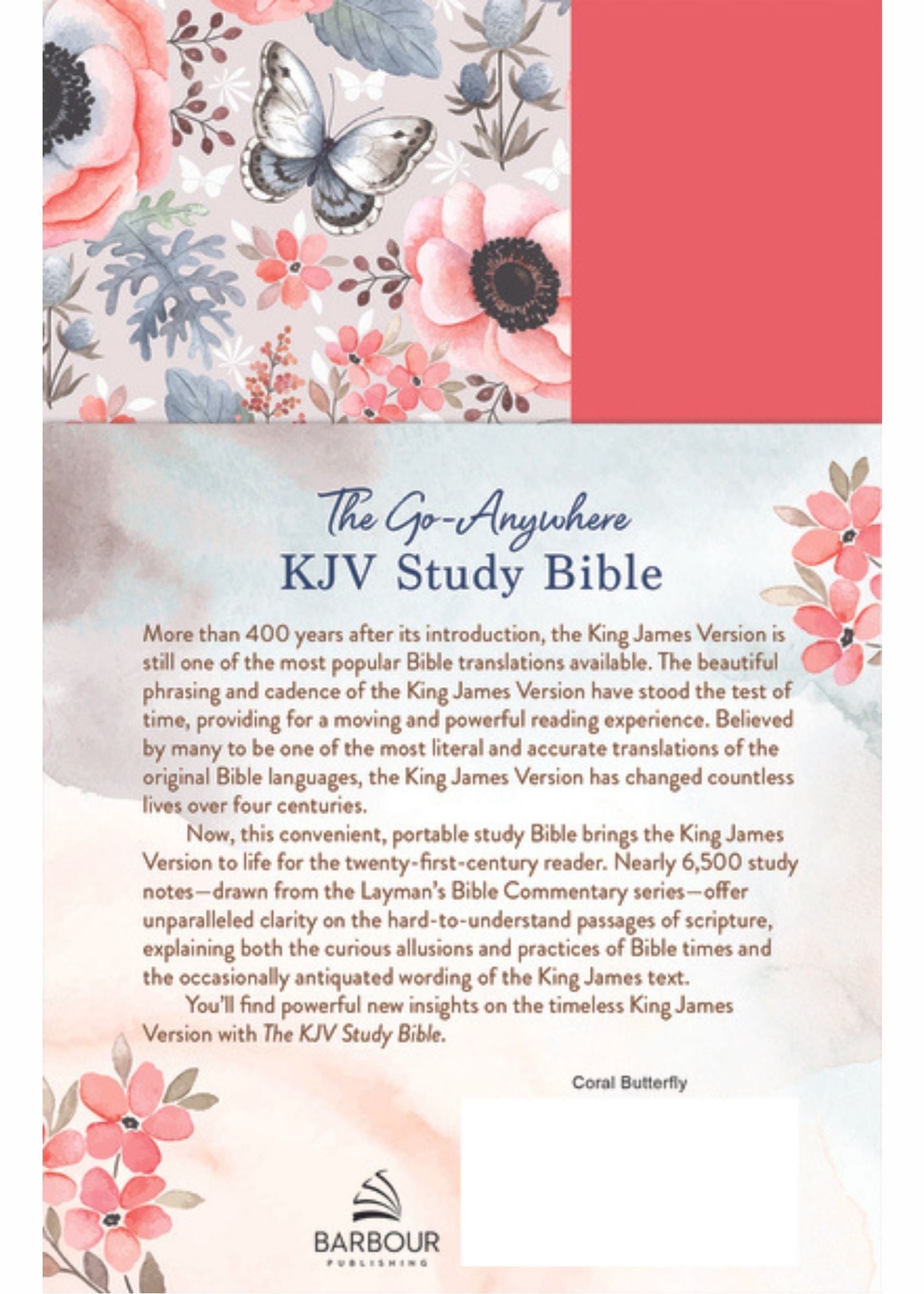 Coral Butterfly Go-Anywhere KJV Study Bible Home & Lifestyle Barbour Publishing Inc.