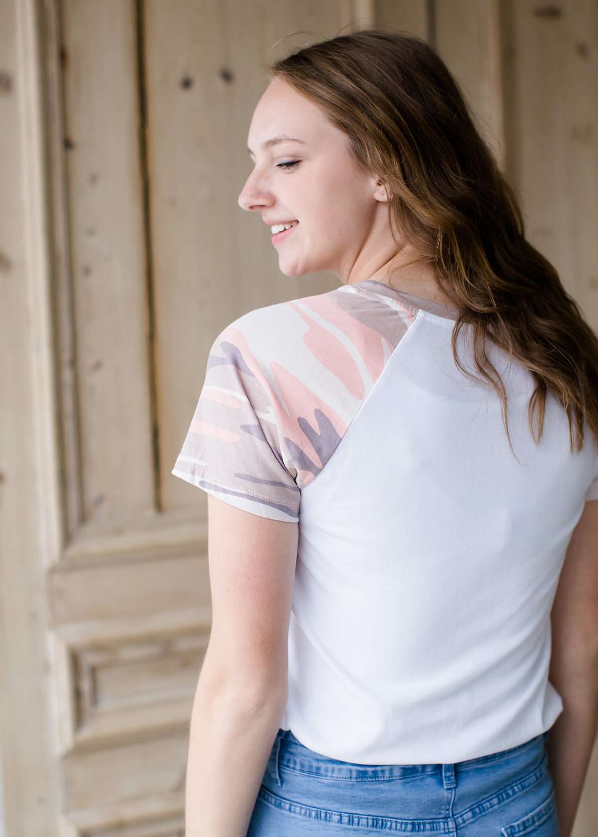 pink camo short sleeve tee
