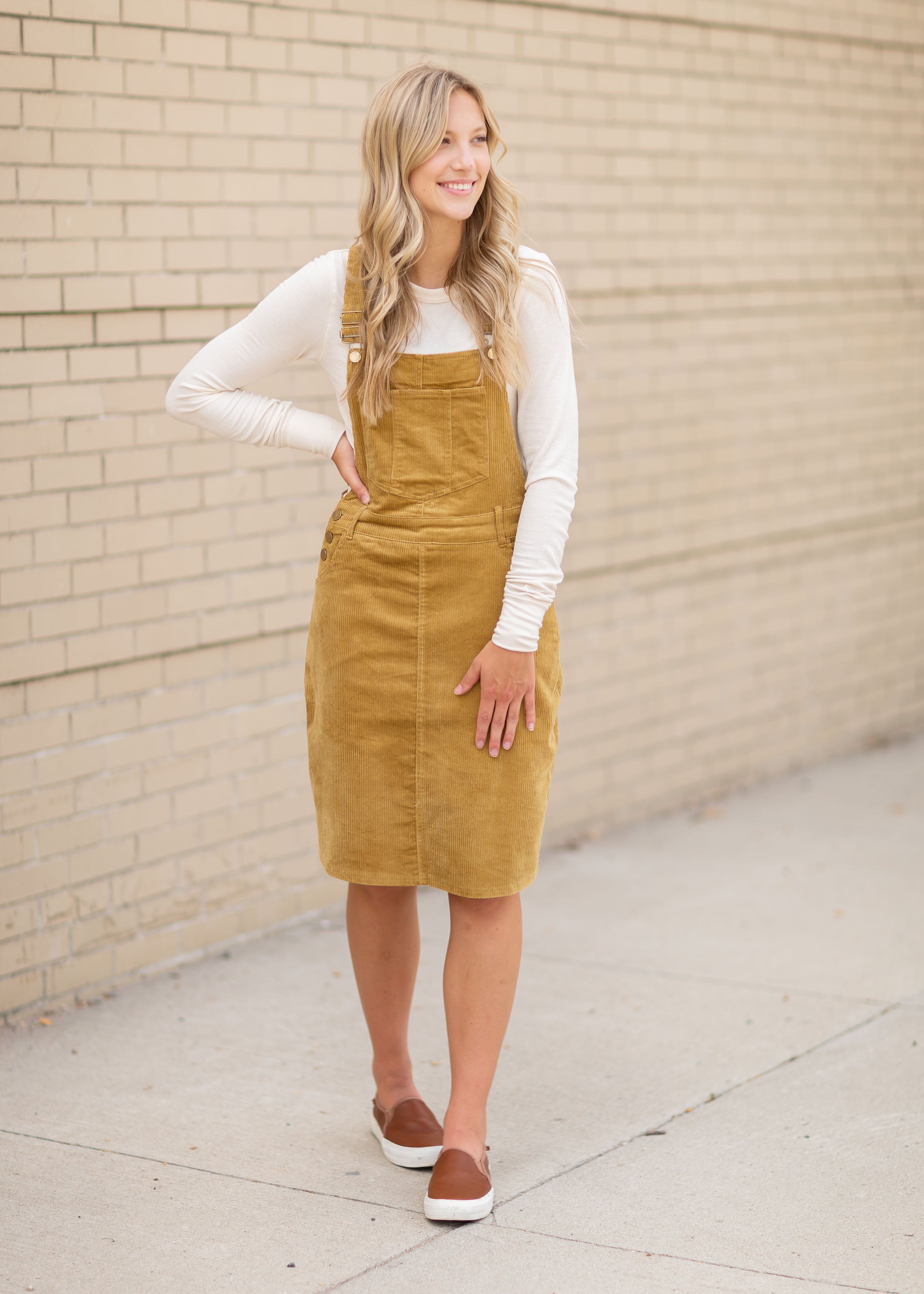 Mustard overall hotsell dress