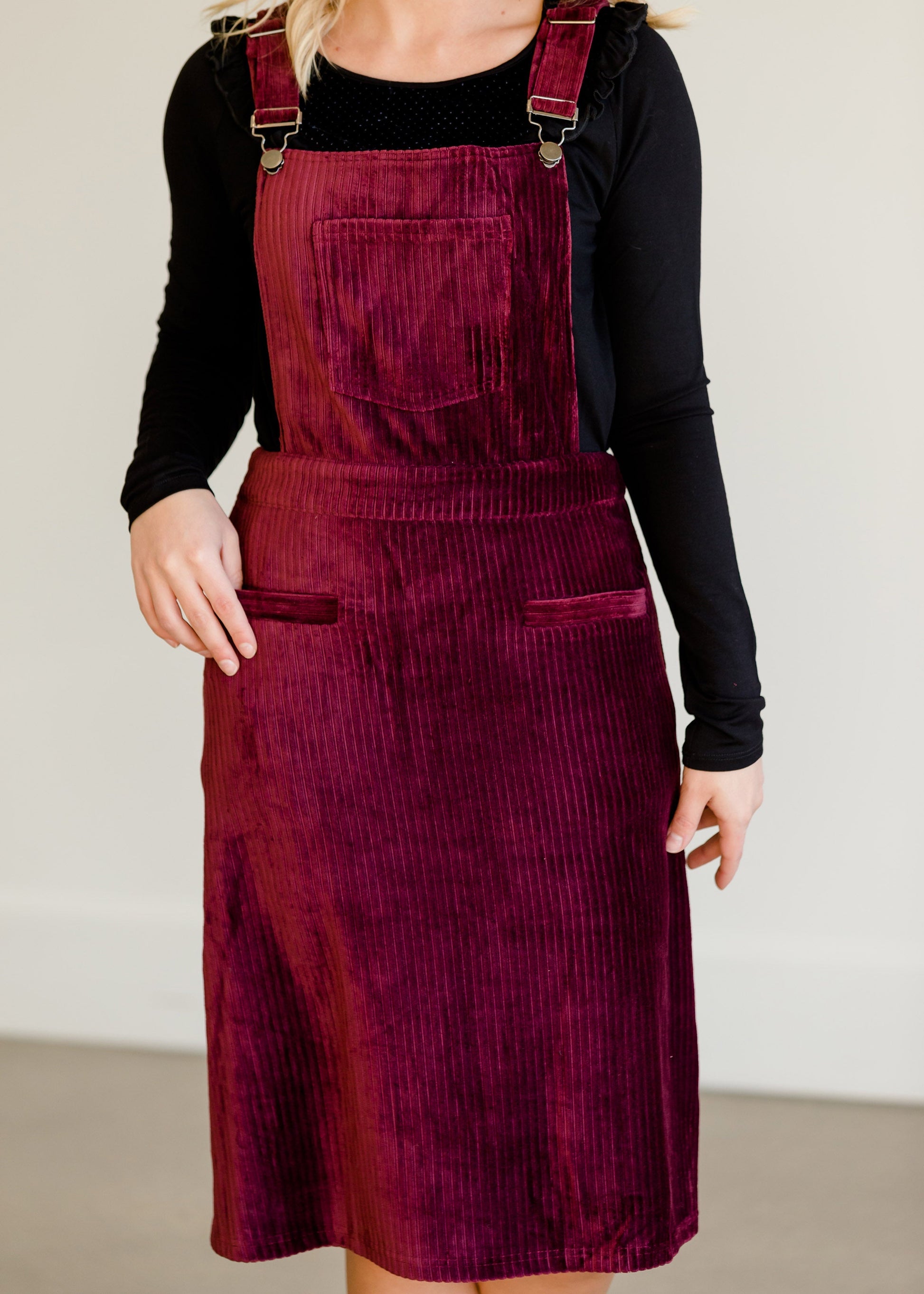 Corduroy Overall Midi Dress - FINAL SALE Dresses