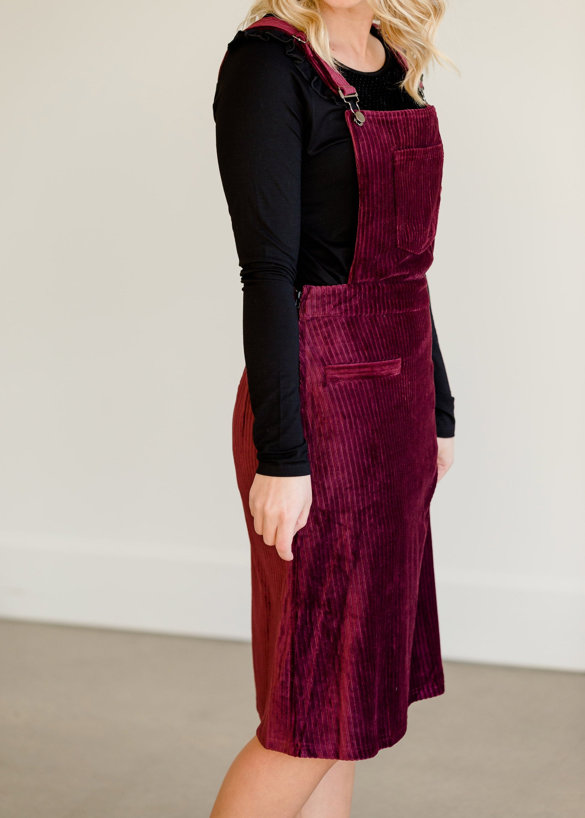 Corduroy Overall Midi Dress - FINAL SALE Dresses