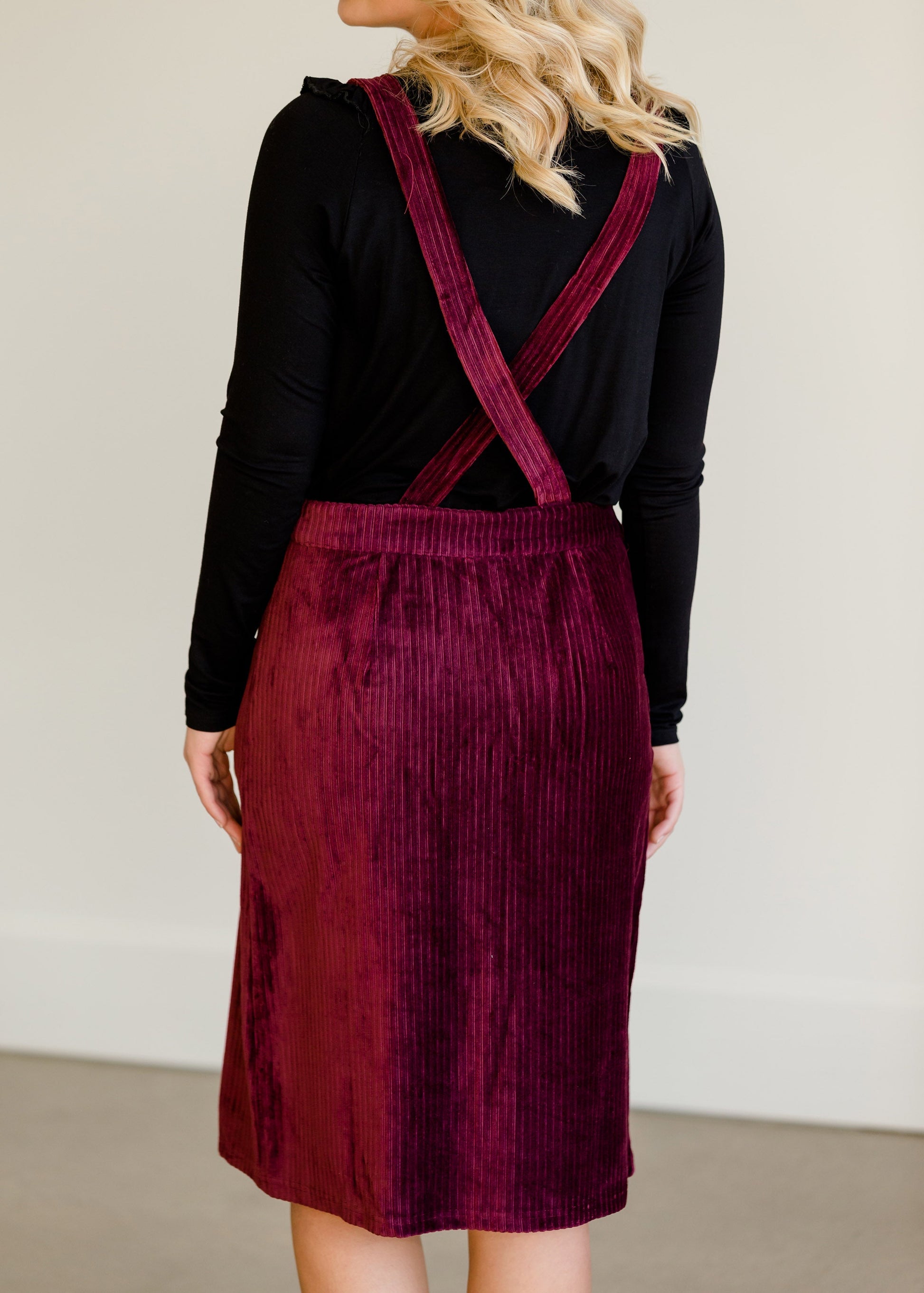 Corduroy Overall Midi Dress - FINAL SALE Dresses