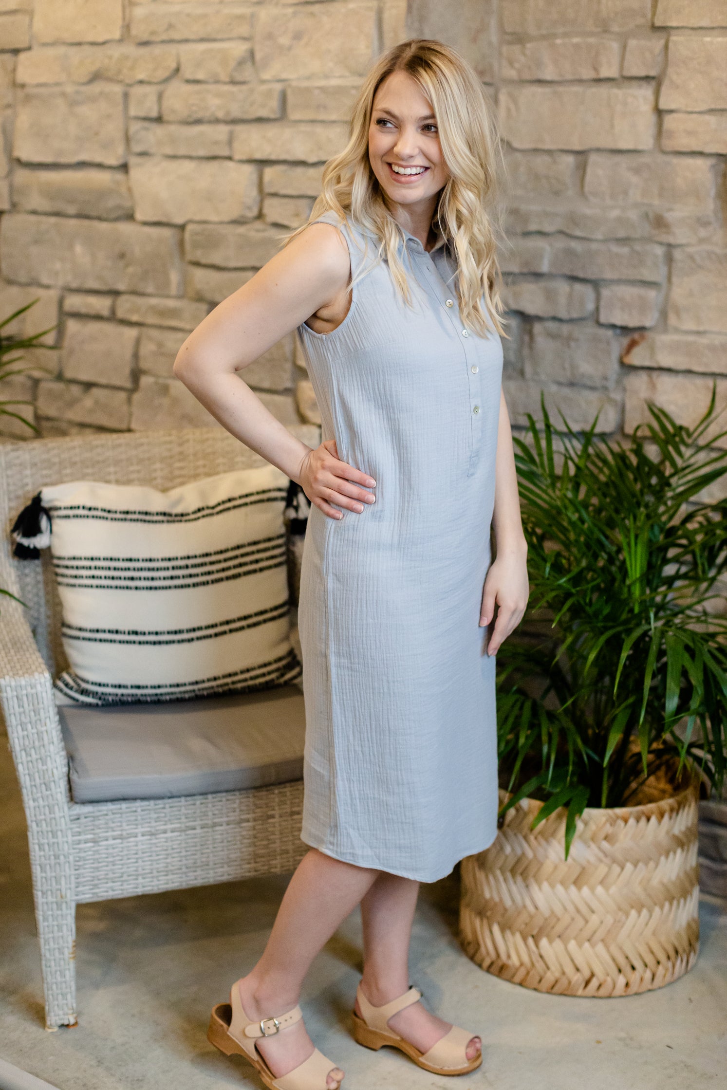 Cornflower Cotton Midi Dress - FINAL SALE Dresses