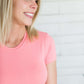 Modest women's layering tee in dark grey, blush, white, navy, teal or salmon.