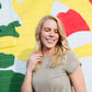 olive colored cotton rolled tee
