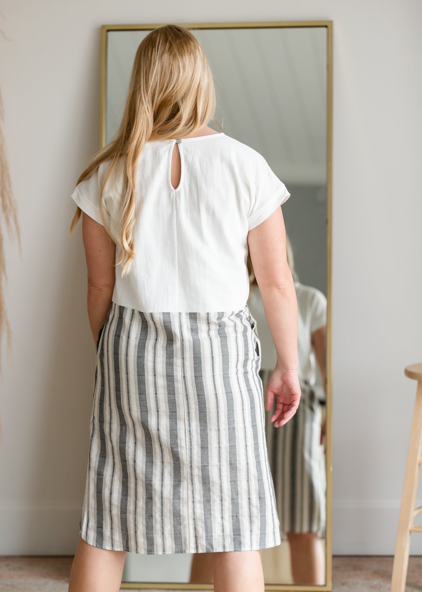 Cotton Striped Colorblock Midi Dress Dresses Hailey & Co.