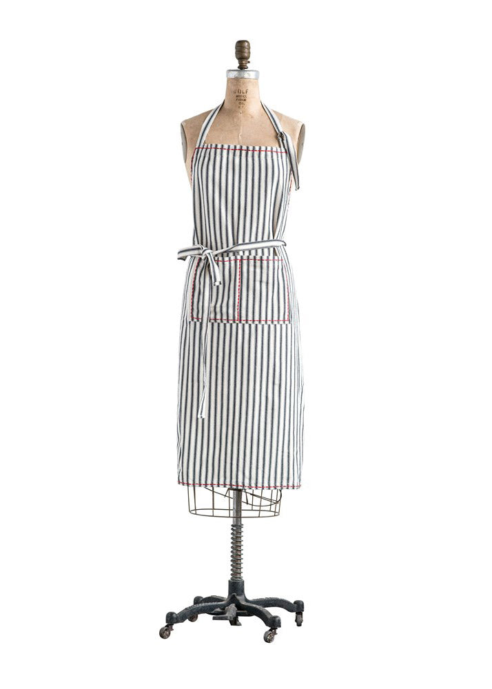 Cotton Striped Pocket Front Apron Home & Lifestyle