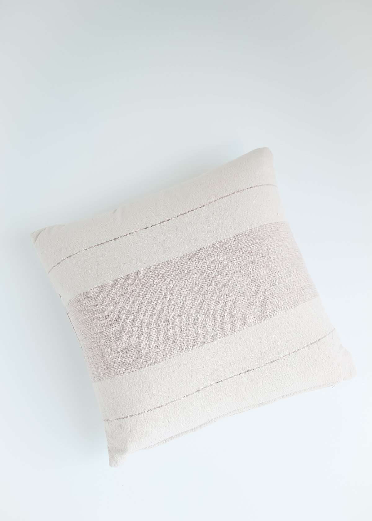 blush striped cotton pillow