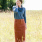 teal cowl neck sweater