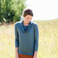  teal cowl neck sweater