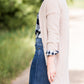 cozy sherpa long duster cardigan in taupe
