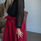 Cranberry Tie Waist Midi Skirt Skirts Mikarose