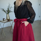 Cranberry Tie Waist Midi Skirt Skirts Mikarose