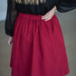 Cranberry Tie Waist Midi Skirt Skirts Mikarose