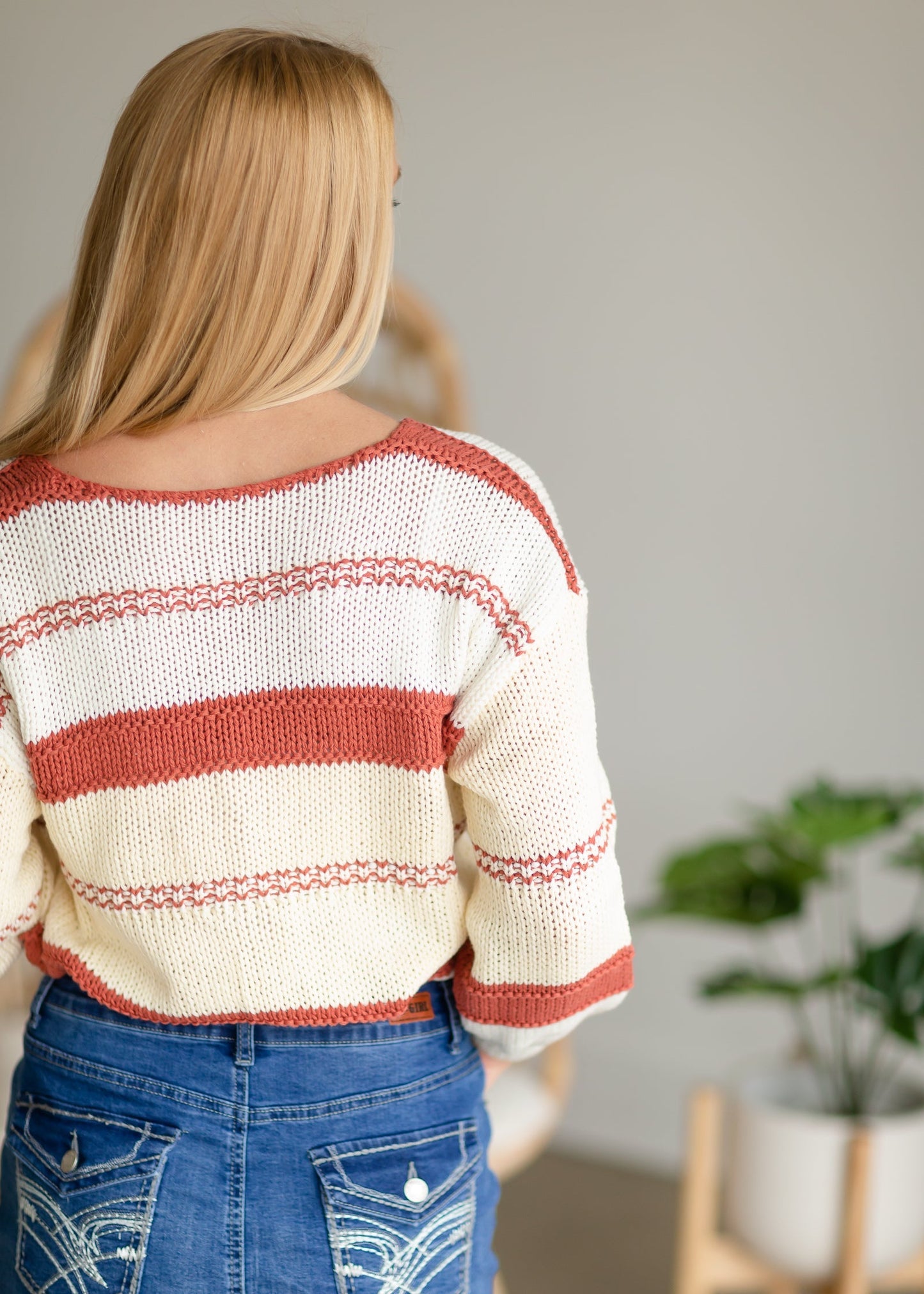 Cream Balloon Sleeve Knitted Sweater - FINAL SALE Tops