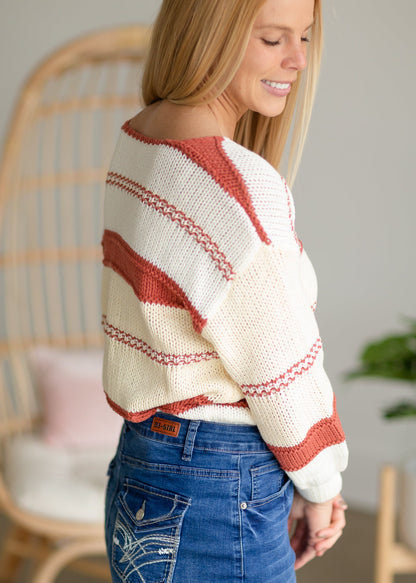 Cream Balloon Sleeve Knitted Sweater - FINAL SALE Tops