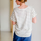 Cream & Black Button Front Top Shirt