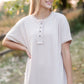 Cream Button Front T-Shirt Dress Dresses Polygram