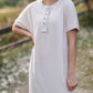 Cream Button Front T-Shirt Dress Dresses Polygram