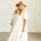 Cream Embroidered Tiered Midi Dress - FINAL SALE Dress