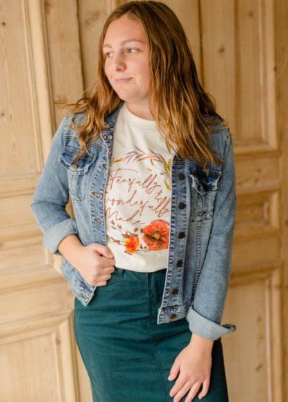 Cream Fearfully + Wonderfully Graphic Tee Tops Crazy Cool and Co