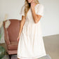 Cream Lace Detail Midi Dress - FINAL SALE Dresses